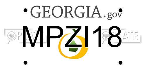 MPZI18 Georgia License Plate