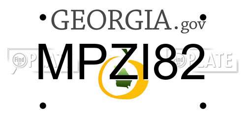 MPZI82 Georgia License Plate