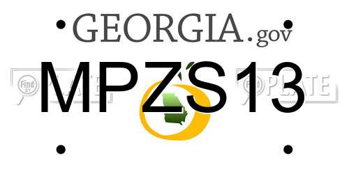 MPZS13 Georgia License Plate