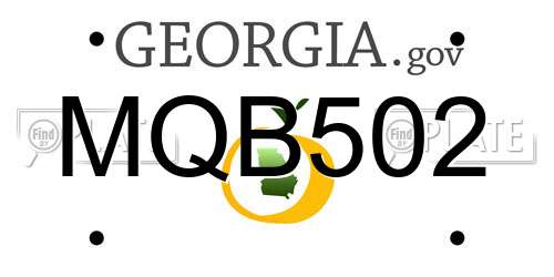 MQB502 Georgia License Plate