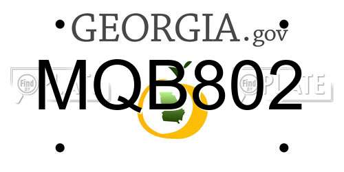 MQB802 Georgia License Plate