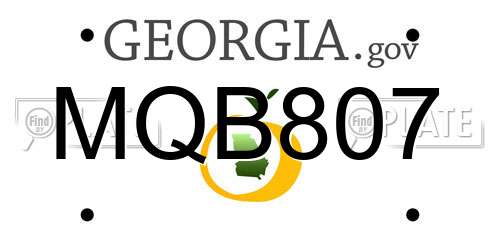 MQB807 Georgia License Plate