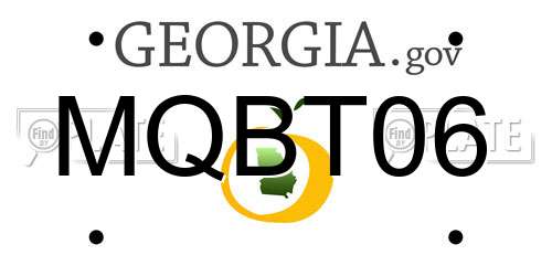 MQBT06 Georgia License Plate