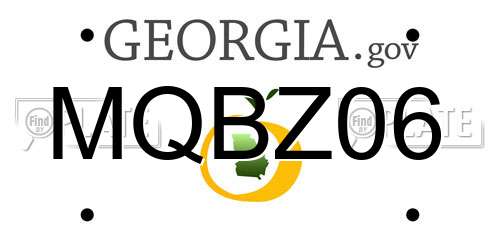MQBZ06 Georgia License Plate