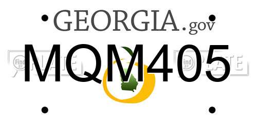 MQM405 Georgia License Plate