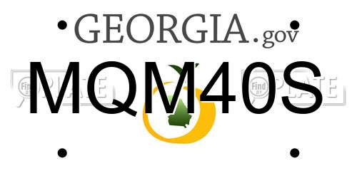 MQM40S Georgia License Plate
