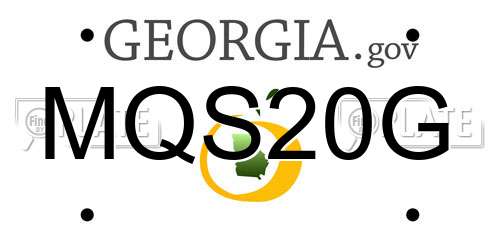 MQS20G Georgia License Plate