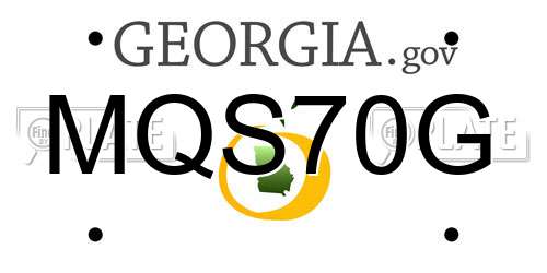 MQS70G Georgia License Plate