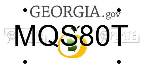 MQS80T Georgia License Plate
