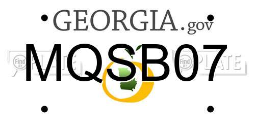 MQSB07 Georgia License Plate