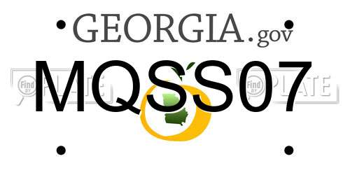 MQSS07 Georgia License Plate