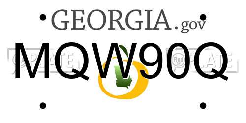 MQW90Q Georgia License Plate