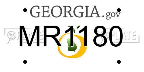 MR1180 Georgia License Plate