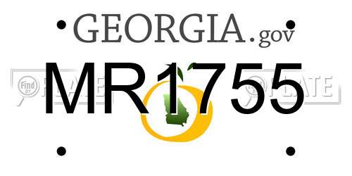 MR1755 Georgia License Plate
