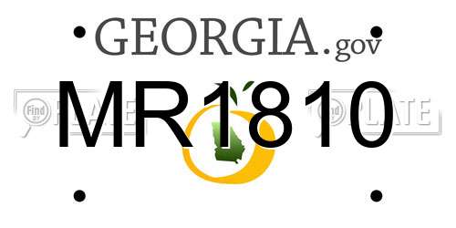 MR1810 Georgia License Plate