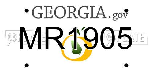 MR1905 Georgia License Plate