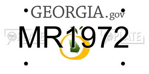 MR1972 Georgia License Plate