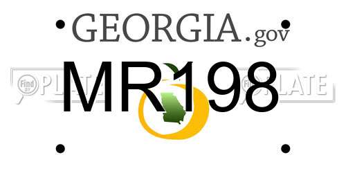 MR198 Georgia License Plate
