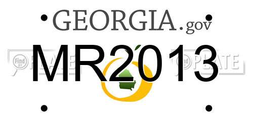 MR2013 Georgia License Plate