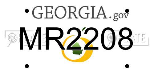 MR2208 Georgia License Plate