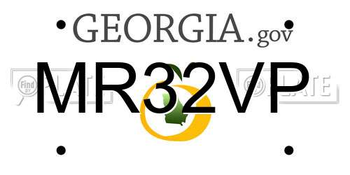 MR32VP Georgia License Plate