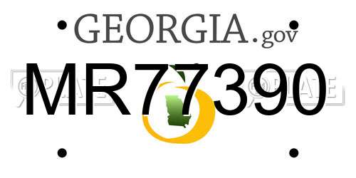 MR77390 Georgia License Plate