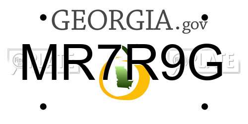 MR7R9G Georgia License Plate