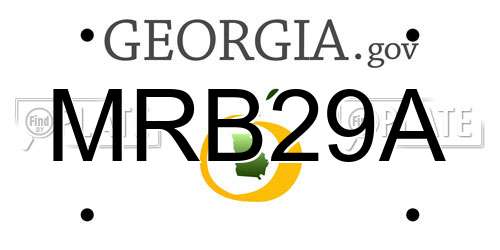 MRB29A Georgia License Plate