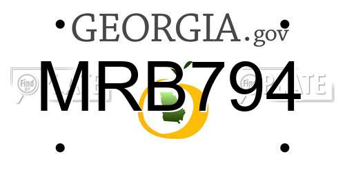 MRB794 Georgia License Plate