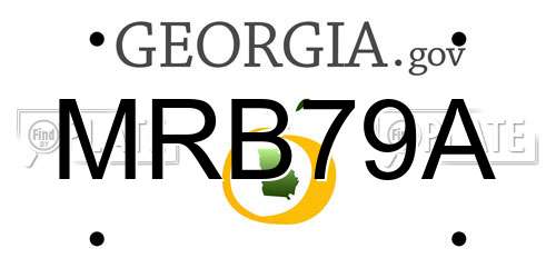 MRB79A Georgia License Plate