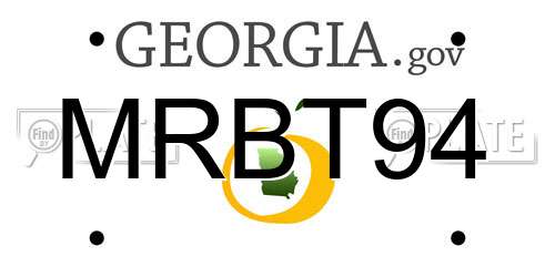MRBT94 Georgia License Plate