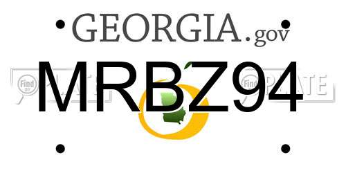 MRBZ94 Georgia License Plate