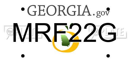 MRF22G Georgia License Plate