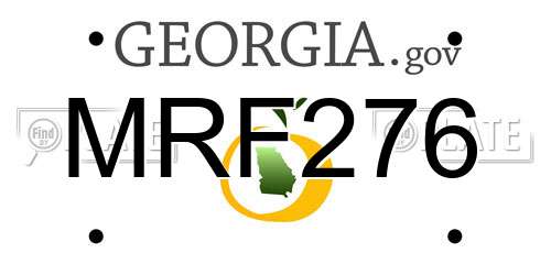 MRF276 Georgia License Plate