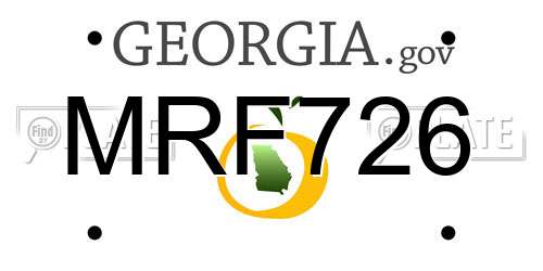 MRF726 Georgia License Plate