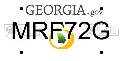 MRF72G Georgia License Plate