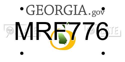 MRF776 Georgia License Plate
