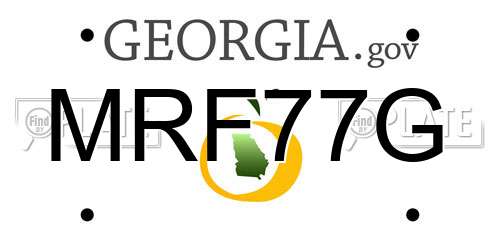 MRF77G Georgia License Plate