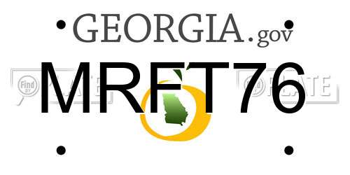 MRFT76 Georgia License Plate