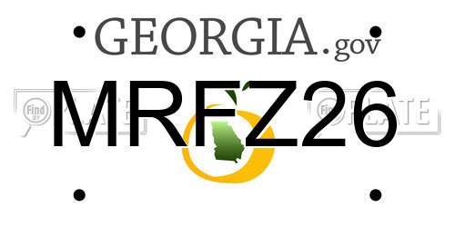 MRFZ26 Georgia License Plate
