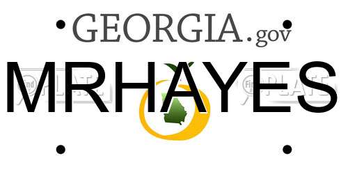 MRHAYES Georgia License Plate