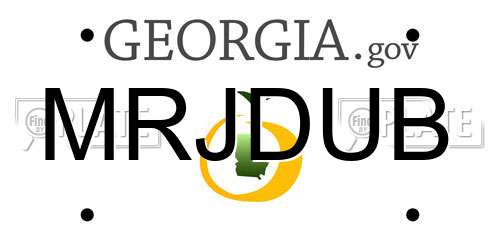 MRJDUB Georgia License Plate