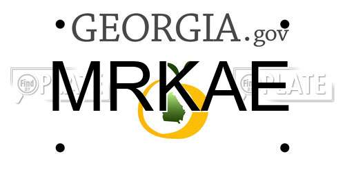 MRKAE Georgia License Plate
