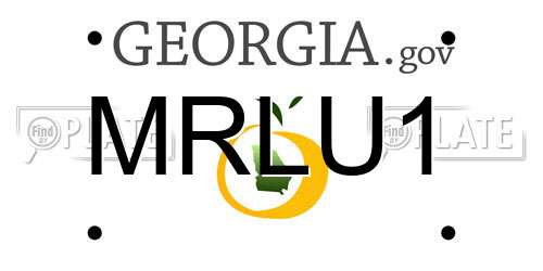 MRLU1 Georgia License Plate