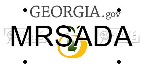 MRSADA Georgia License Plate