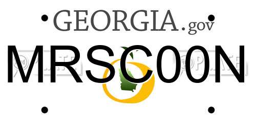 MRSC00N Georgia License Plate