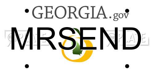 MRSEND Georgia License Plate