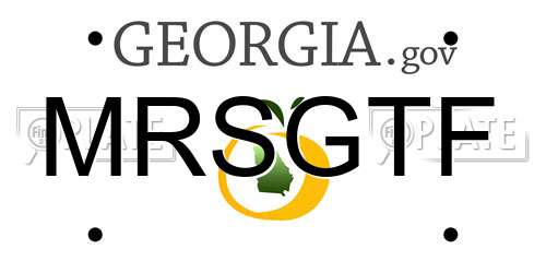 MRSGTF Georgia License Plate