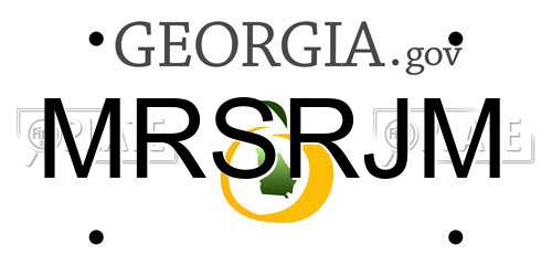 MRSRJM Georgia License Plate