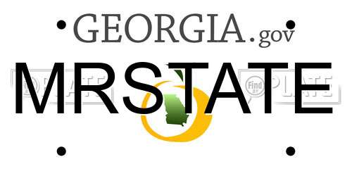 MRSTATE Georgia License Plate